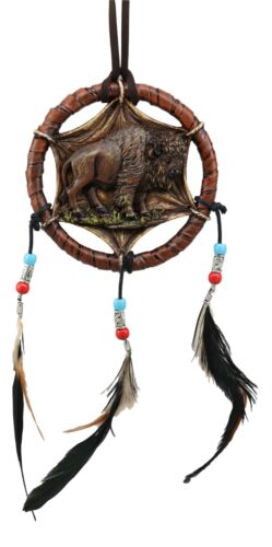 Ebros Gift Native Indian Sacred Bison Buffalo Dreamcatcher Wall Hanging Decor Dream Catcher