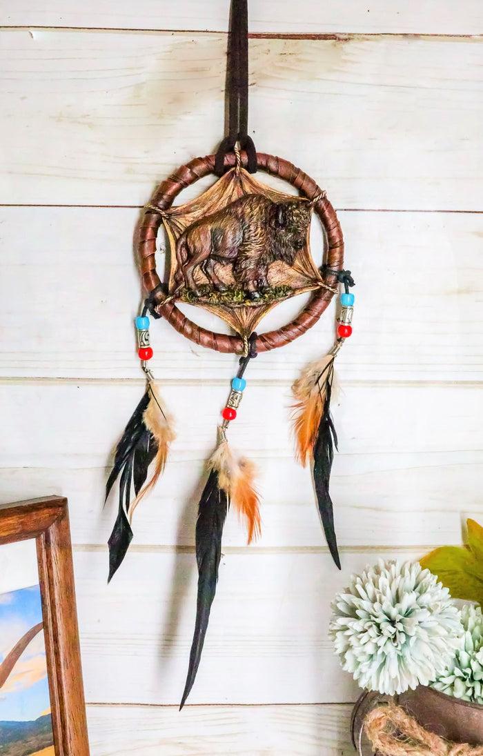 ebros gift Native Indian Sacred Bison Buffalo Dreamcatcher Wall Hanging Decor Dream Catcher