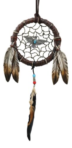 Ebros Gift Native Indian Turquoise Raven Ring Dreamcatcher Wall Hanging Decor Dream Catcher