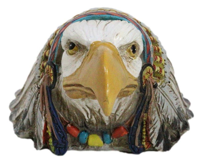 Ebros Gift Native Spirit Bald Eagle With Indian Chief Headdress Piggy Money Coin Bank