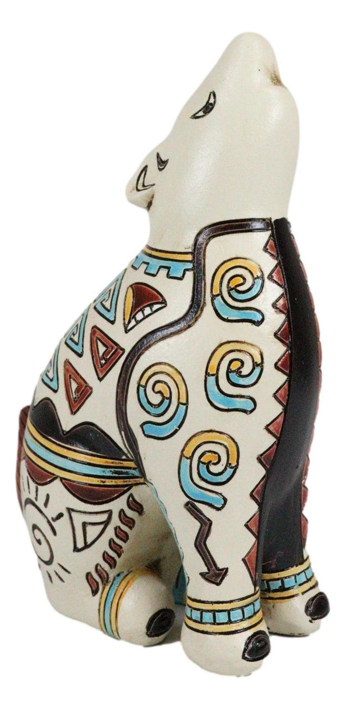 Ebros Gift Native Tribe American Aztec Hopi Indian Style Howling Wolf Totem Spirit Figurine