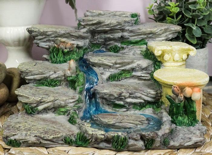 Ebros Gift Nature Terraced Mountain Waterfall Stream Steps Display Figurine For Miniatures
