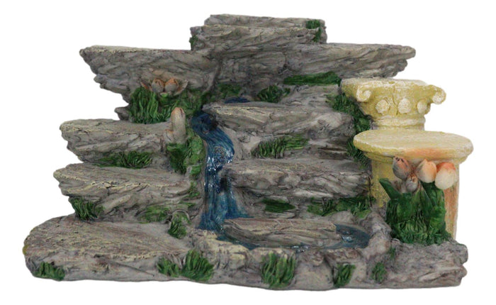Ebros Gift Nature Terraced Mountain Waterfall Stream Steps Display Figurine For Miniatures