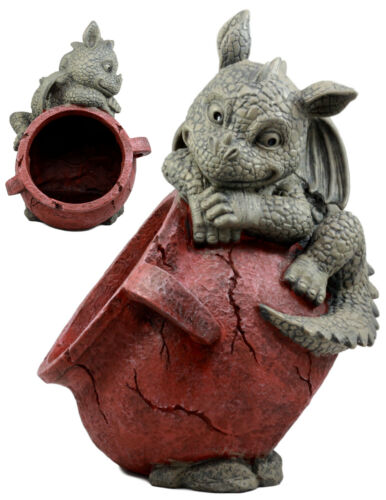 ebros gift Naughty Climbing Dragon Baby Planter Pot Home Patio Garden Decor Statue 13"H