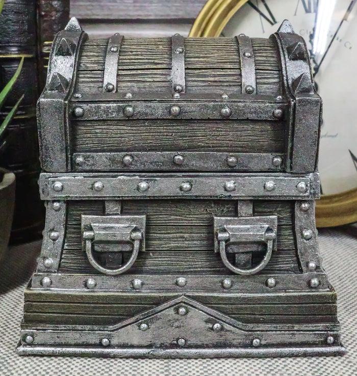 ebros gift Nautical Caribbean Pirate Davy Jones Spiked Treasure Chest Small Decorative Box
