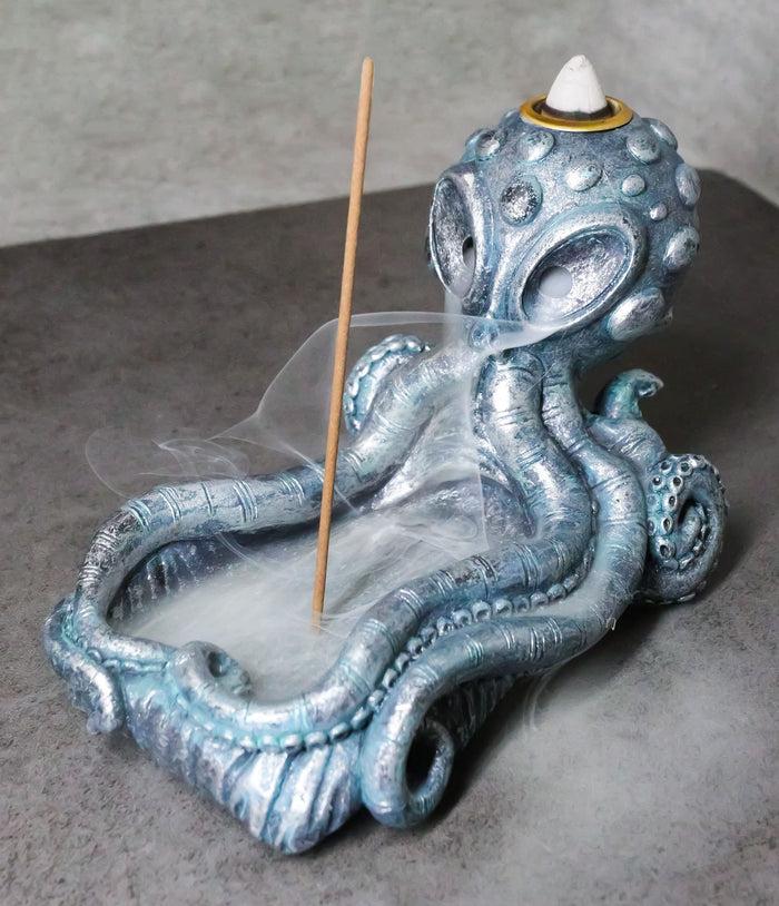 ebros gift Nautical Cthulhu Octopus Sea Monster Backflow Incense Cone And Stick Holder