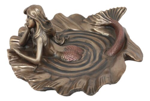 Ebros Gift Nautical Daydreaming Mermaid Sitting By Pond Soap Dish Figurine Or Jewelry Dish