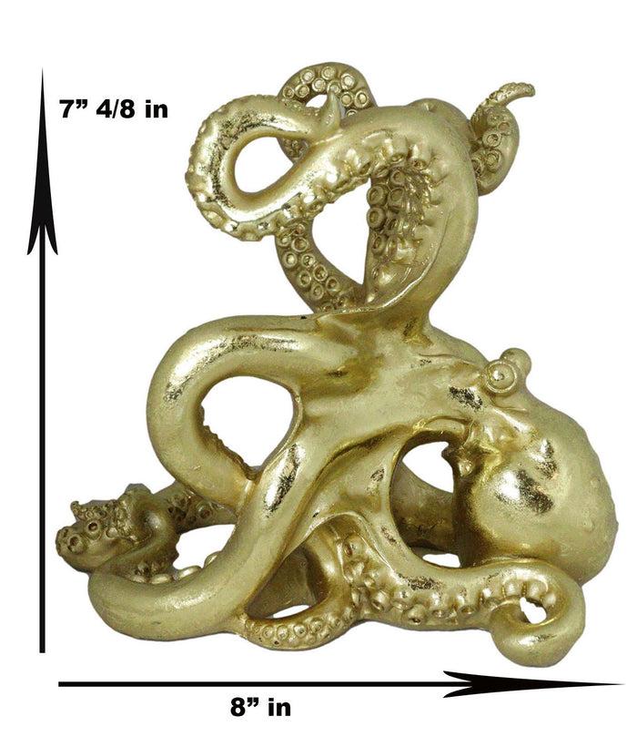 Ebros Gift Nautical Gold Giant Sea Octopus Wine Holder Cephalopod Kraken Bottle Caddy Decor