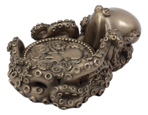 Ebros Gift Nautical Kraken Octopus Coaster Holder Figurine With 4 Cthulhu Coasters 3D Set