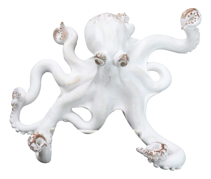 ebros gift Nautical Marine Antique White Giant Octopus Multi Point Tentacles Wall Hooks
