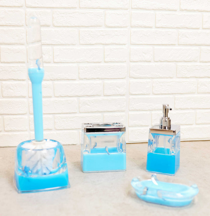 ebros gift Nautical Marine Blue Dolphins 5 Piece Chic Bathroom Vanity Accessories Gift Set