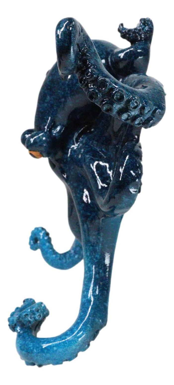 Ebros Gift Nautical Marine Blue Giant Octopus Multi Point Tentacles Wall Hooks Sculpture
