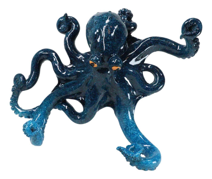 ebros gift Nautical Marine Blue Giant Octopus Multi Point Tentacles Wall Hooks Sculpture