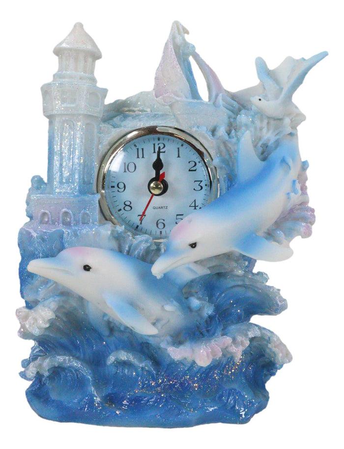 Ebros Gift Nautical Marine Bottlenose Dolphins Family By Ocean Atlantis Waves Table Clock