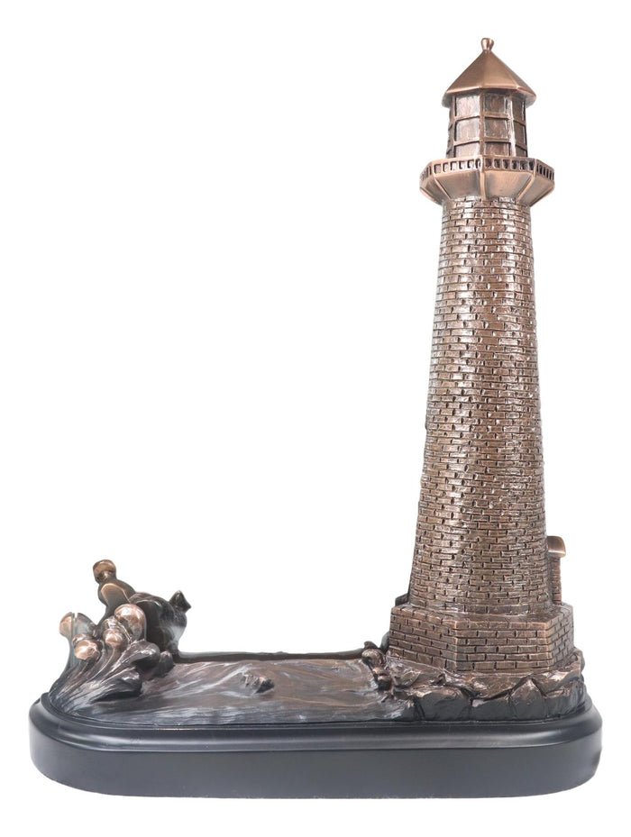 Ebros Gift Nautical Marine Lighthouse And Ship Anchor Statue With 5"X7" Glass Photo Frame