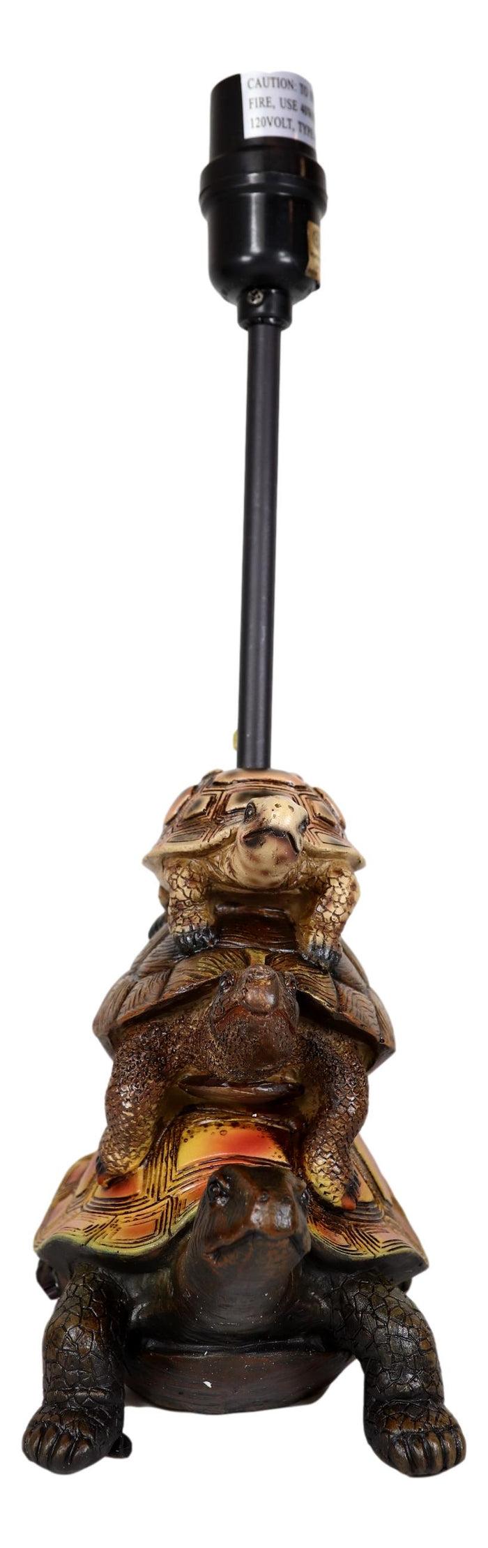 Ebros Gift Nautical Marine Reptile Stacked Tortoises Turtles Desktop Table Lamp With Shade