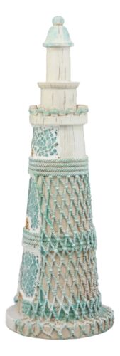 Ebros Gift Nautical Marine Scenic Blue Lighthouse Resin Statue With Mosaic Crushed Glass