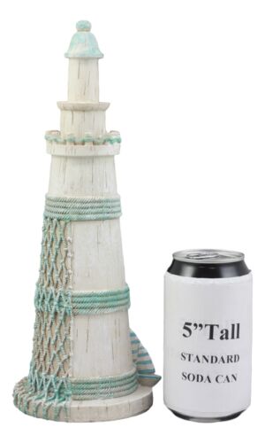 Ebros Gift Nautical Marine Scenic Blue Lighthouse Resin Statue With Mosaic Crushed Glass