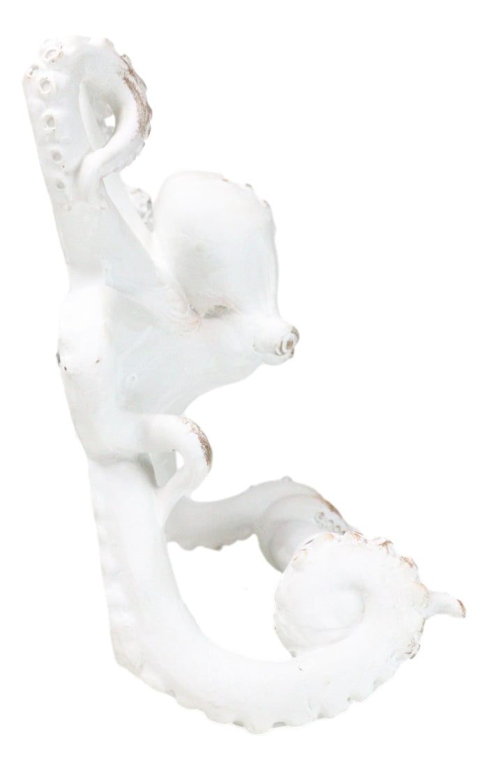 Ebros Gift Nautical Marine Sea Octopus Distressed Antique White Wall Toilet Paper Holder