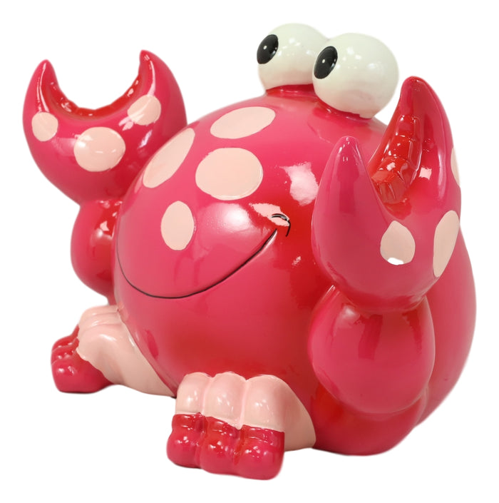 Ebros Gift Nautical Marine Whimsical Pink Crab Kids Boys Girls Piggy Coin Bank Figurine