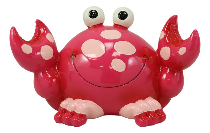 Ebros Gift Nautical Marine Whimsical Pink Crab Kids Boys Girls Piggy Coin Bank Figurine