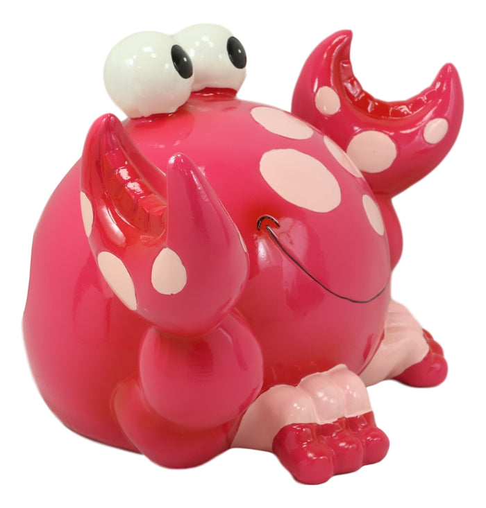 Ebros Gift Nautical Marine Whimsical Pink Crab Kids Boys Girls Piggy Coin Bank Figurine