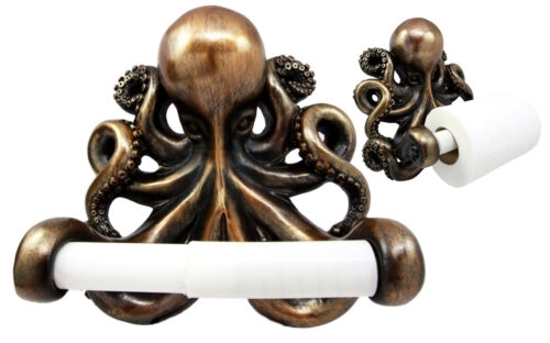 Ebros Gift Nautical Ocean Kraken Cthulhu Octopus Toilet Paper Holder Bathroom Wall Decor