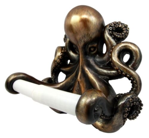Ebros Gift Nautical Ocean Kraken Cthulhu Octopus Toilet Paper Holder Bathroom Wall Decor
