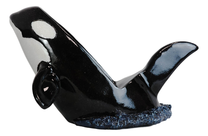 Ebros Gift Nautical Ocean Marine Breaching Orca Killer Whale Wine Bottle Holder Statue