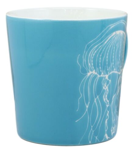 Ebros Gift Nautical Ocean Marine Jellyfish Drinking Beverage Blue Stoneware Ceramic Mug