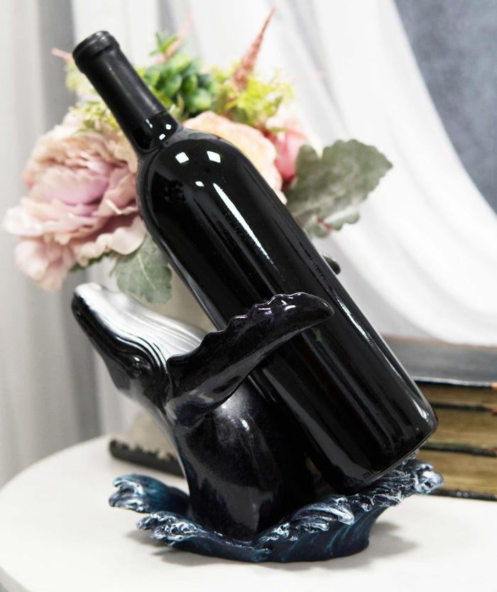 Ebros Gift Nautical Ocean Marine Leaping Baleen Humpback Whale Wine Bottle Holder Statue