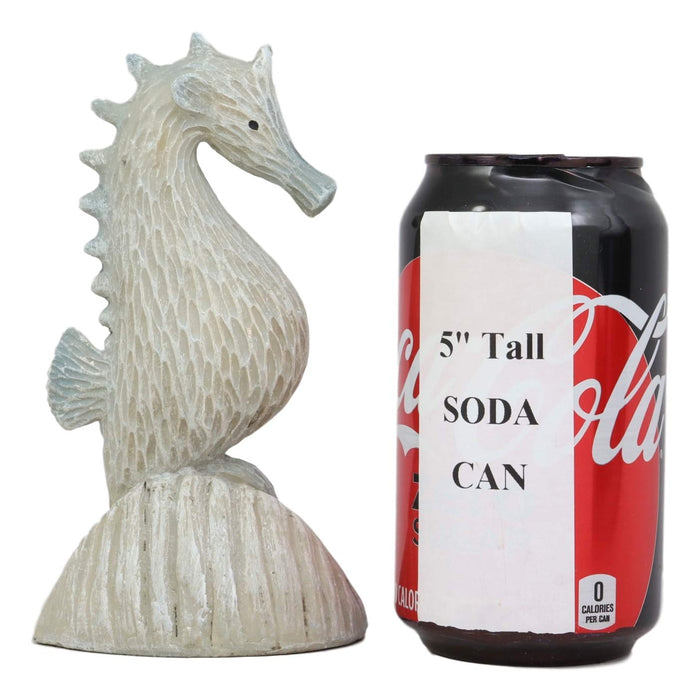 Ebros Gift Nautical Ocean Marine Life Aqua Blue Mosaic Seahorse By Coral Rock Statue 6"Tall