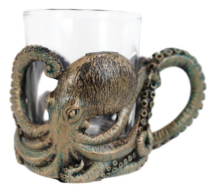 Ebros Gift Nautical Sea Octopus Kraken Glass Votive Candle Holder Figurine / Coffee Mug 8oz