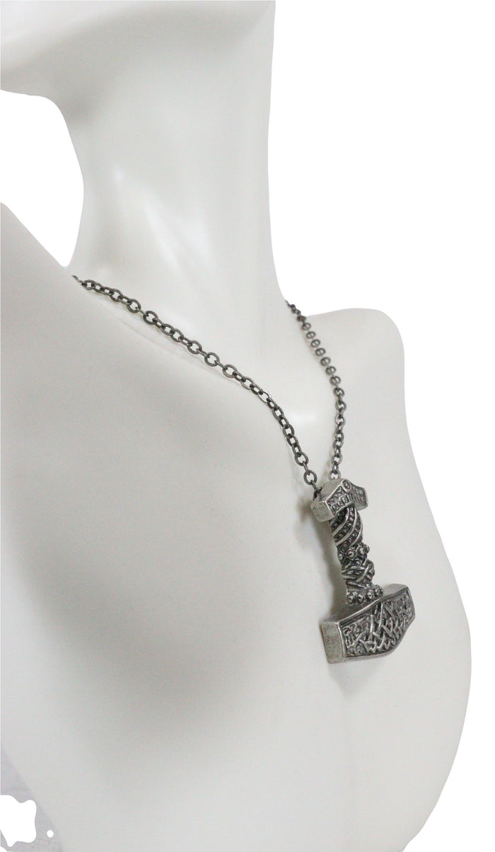 Ebros Gift Necklace Hammer Of Thor Pendant Jewelry Necklace. Norse Mythology