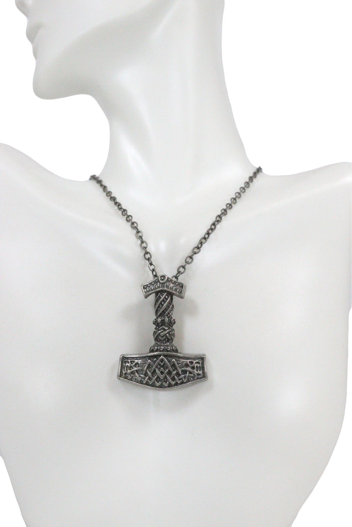 Ebros Gift Necklace Hammer Of Thor Pendant Jewelry Necklace. Norse Mythology