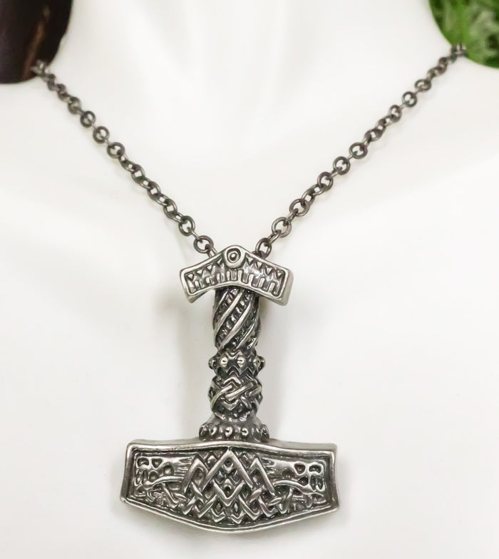 ebros gift Necklace Hammer of Thor Pendant Jewelry Necklace. Norse Mythology