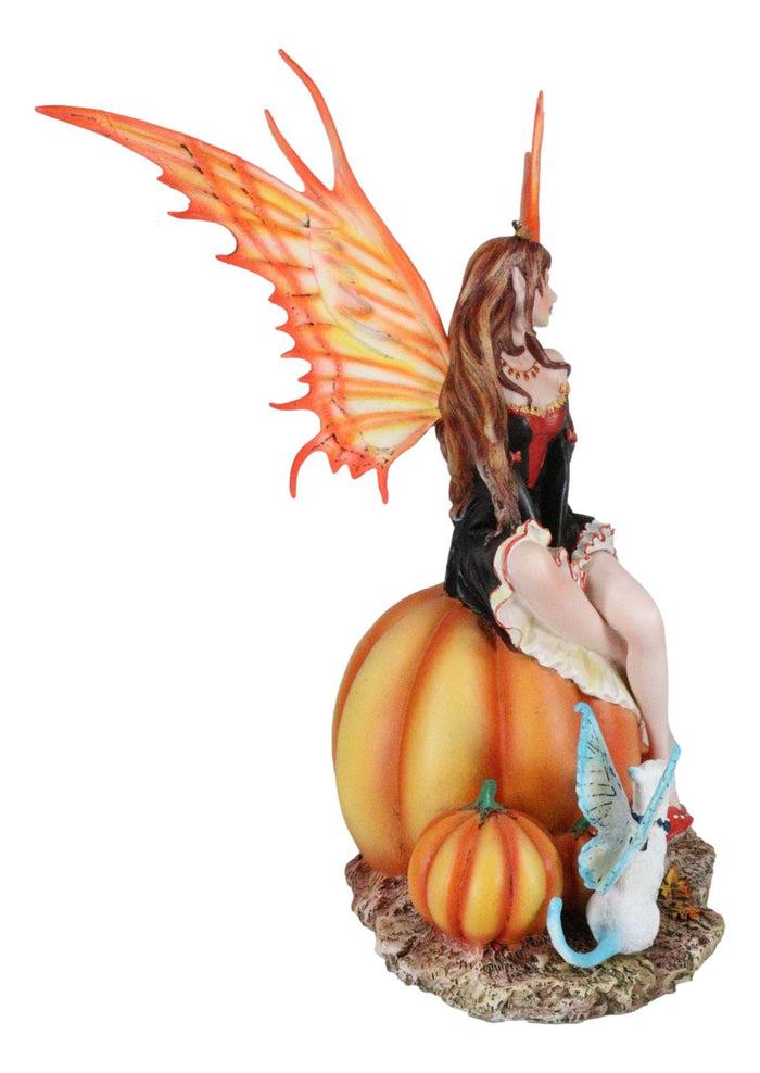 Ebros Gift Nene Thomas Fall Autumn Tribal Fairy Godmother With Pumpkins And Winged Cat Statue