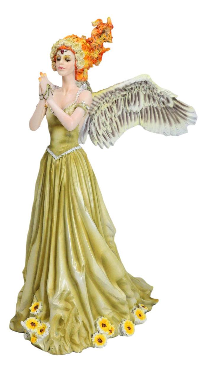 ebros gift Nene Thomas Fire Element Spirit Of Flame Angel Fairy In Sunflower Gown Figurine