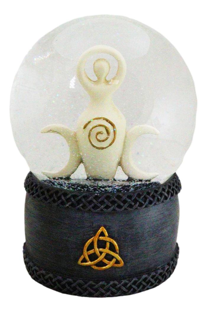 Ebros Gift Neopagan Shaman Spiral Goddess Triple Moon Goddess Wicca Glitter Water Globe
