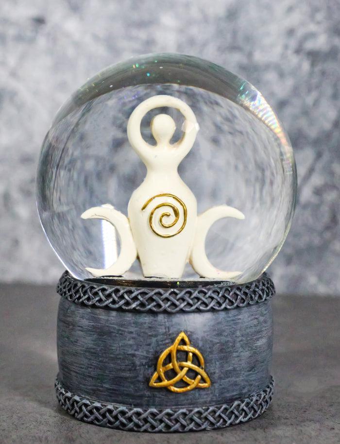 ebros gift Neopagan Shaman Spiral Goddess Triple Moon Goddess Wicca Glitter Water Globe