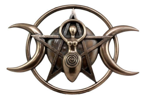 Ebros Gift Neopagan Spiral Goddess Wall Decor Lunar Triple Goddess Wicca Plaque Figurine