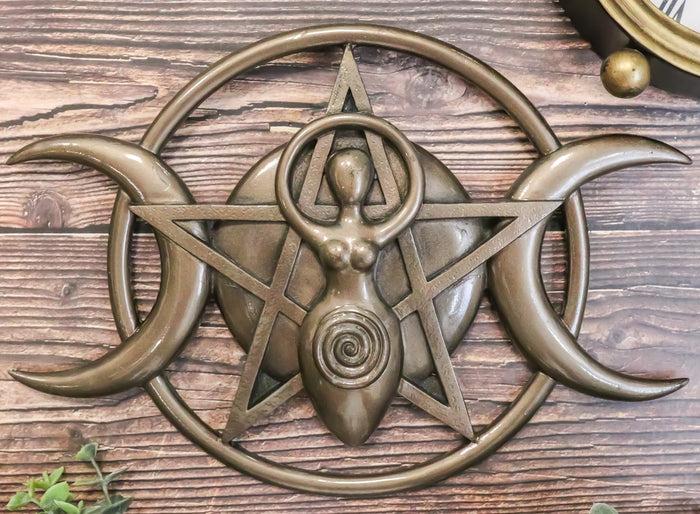 ebros gift Neopagan Spiral Goddess Wall Decor Lunar Triple Goddess Wicca Plaque Figurine