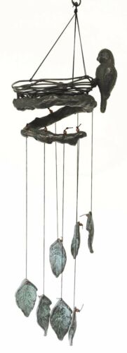 Ebros Gift Nesting Mother Bird With Chicks Aluminum Resonant Wind Chime Patio Garden Decor