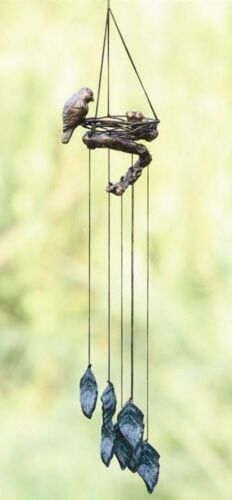 ebros gift Nesting Mother Bird With Chicks Aluminum Resonant Wind Chime Patio Garden Decor
