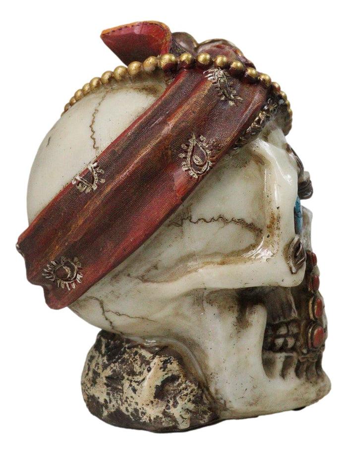 Ebros Gift New Orleans Bayou Madame LaLaurie Skull With Turquoise Rocks Money Bank Figurine