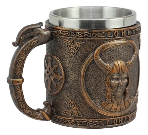 Ebros Gift Norse Mythology Viking Trickster God Loki Coffee Mug 13oz Cup Tankard Beer Stein