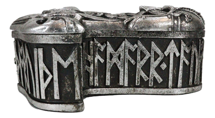 Ebros Gift Norse Runes Coat Of Arms Heraldry Thor Hammer Mjolnir Decorative Jewelry Box