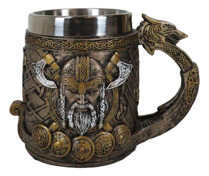 Ebros Gift Norse Viking God Thor Mjolnir Hammer With Longship Dragon Boat Coffee Mug Cup