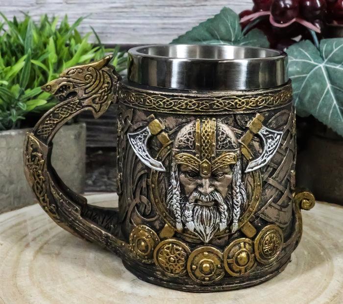 ebros gift Norse Viking God Thor Mjolnir Hammer With Longship Dragon Boat Coffee Mug Cup
