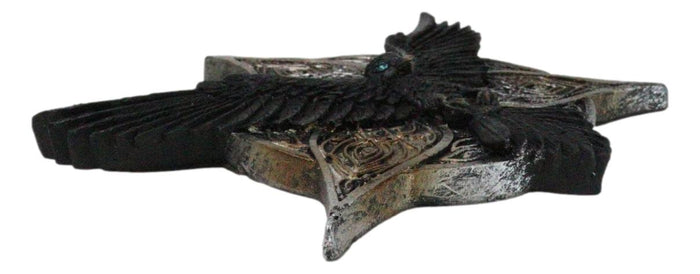 Ebros Gift Norse Viking Gothic Raven Crow With Triquetra Knotwork Disc Incense Burner